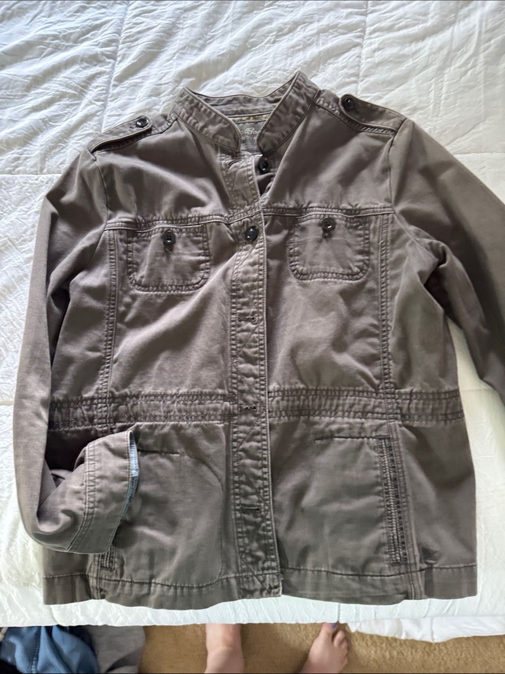 Eddie Bauer Women's Utility Jacket in Taupe-Brown